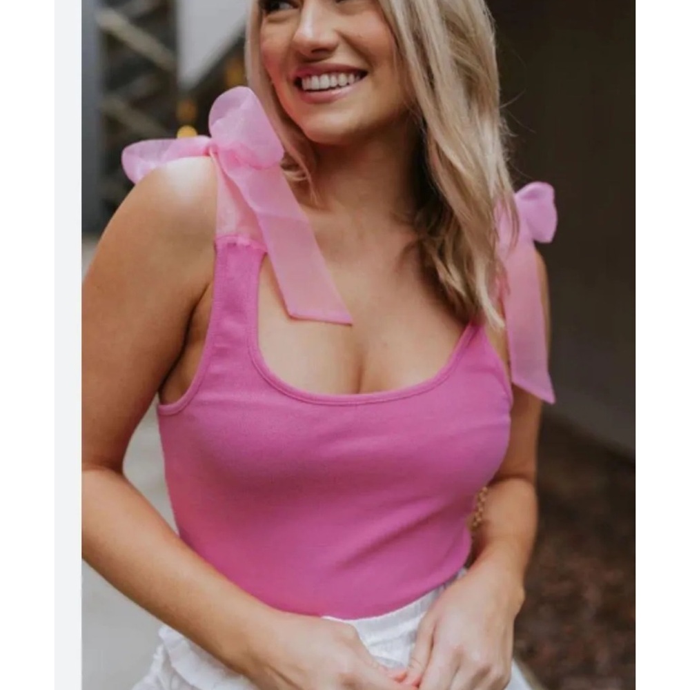 American Threads Pink Ribbed Bodysuit - Picture 2 of 3